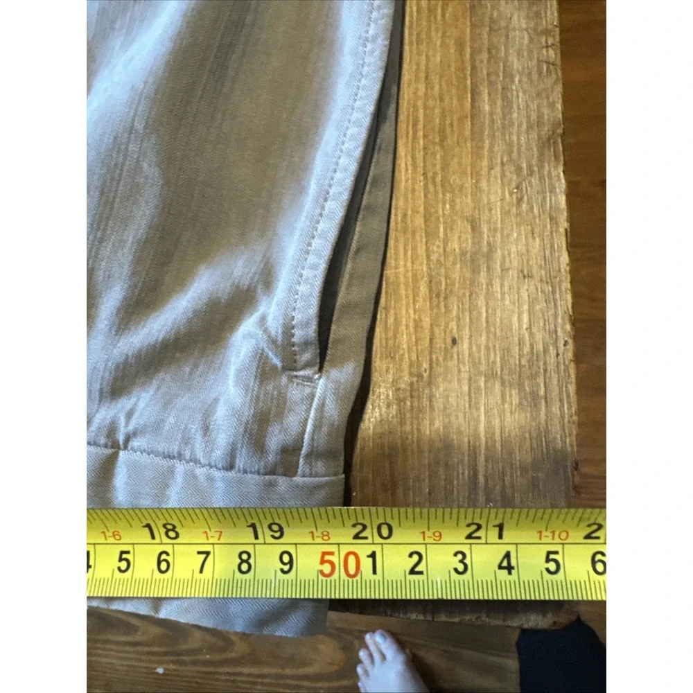TOMMY BAHAMA Pants Mens 40x30 Brown Silk Bamboo Herringbone Pleated Trousers